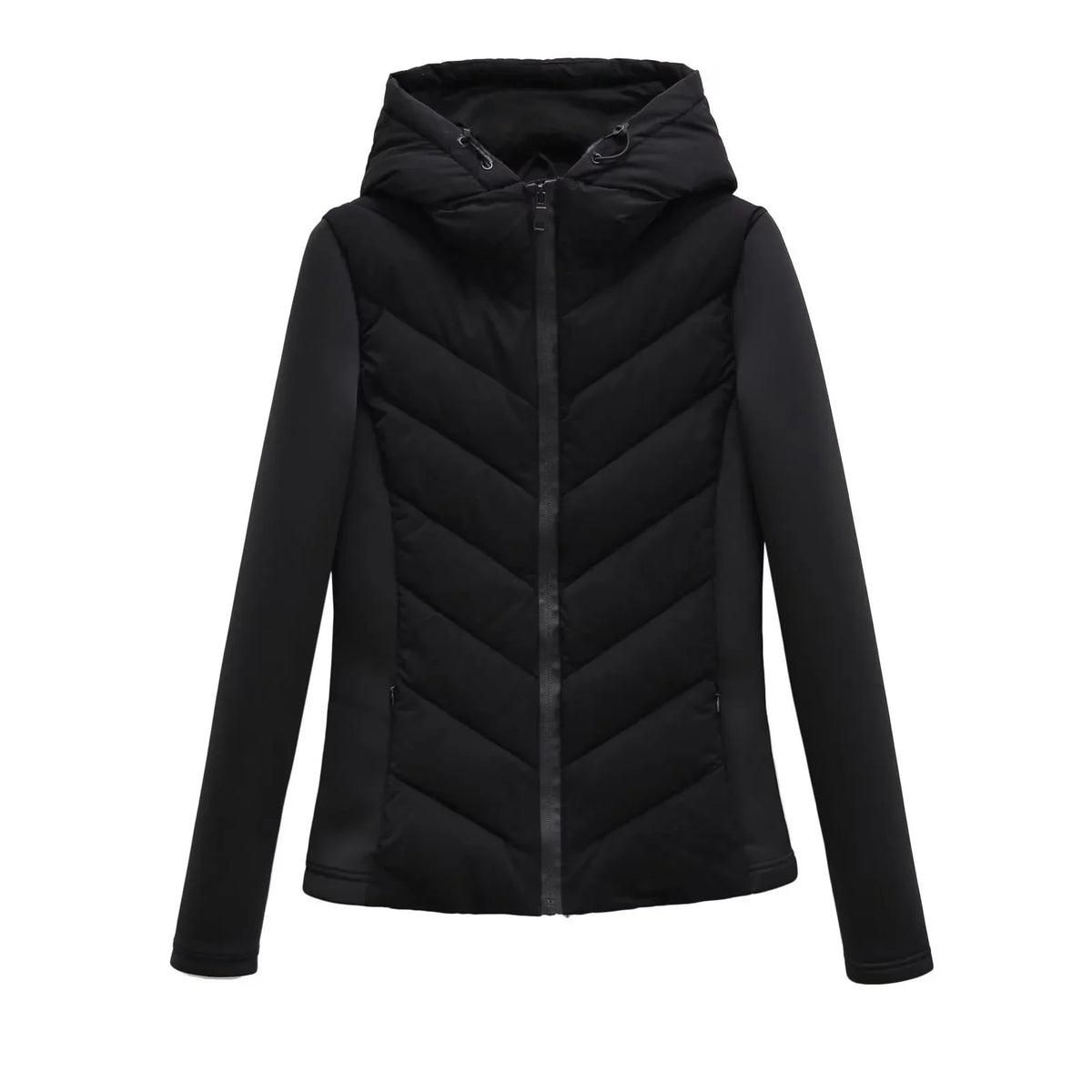 Women's Lightweight Quilted Jacket with Hood and Hidden Pockets