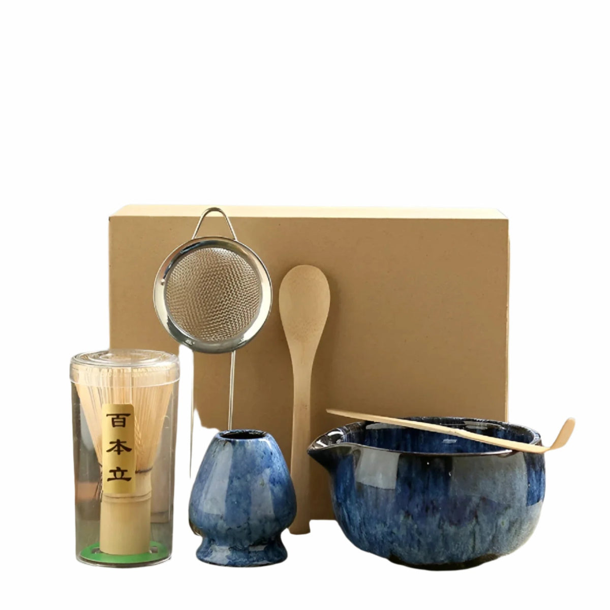 6-Piece Matcha Tea Set with Bamboo Whisk for Tea Ceremonies