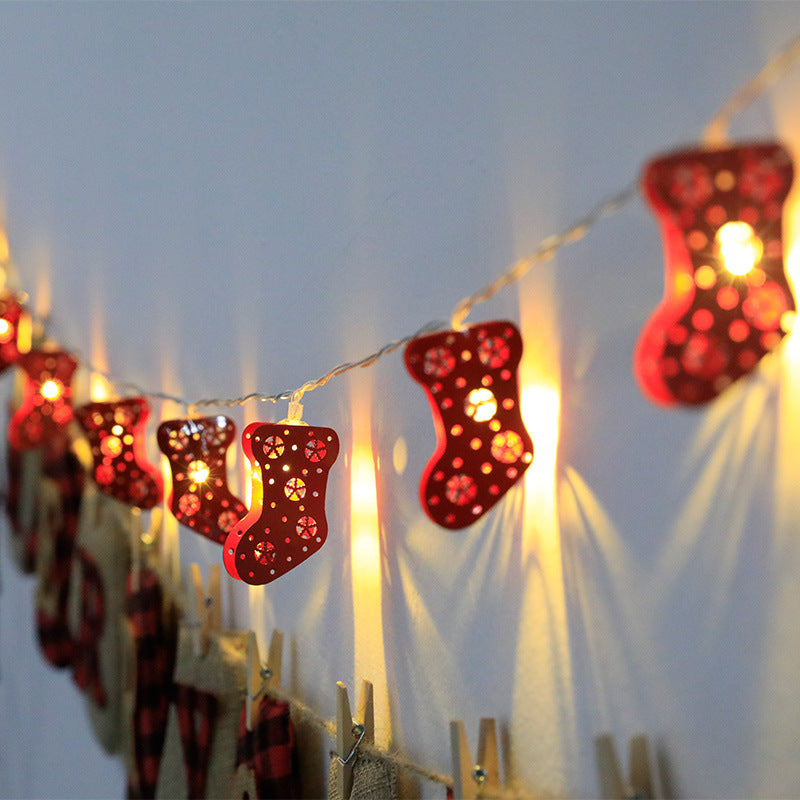Christmas LED String Lights with Santa Elk and Snowman Shapes