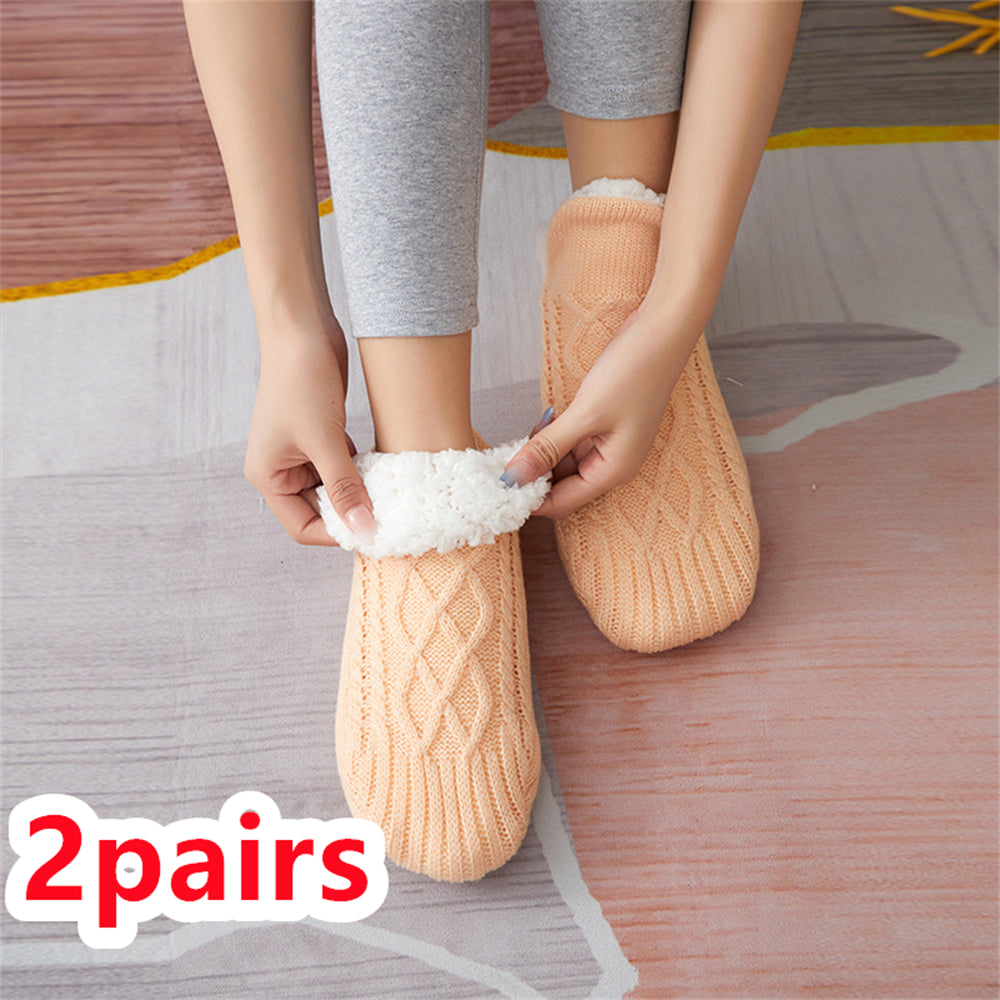 Thick Wool-Blend Home Socks, Non-Slip Warm Slipper Socks