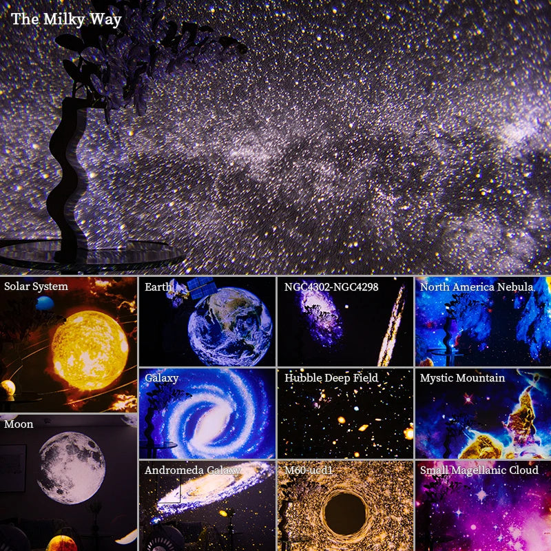 Galaxy Starry Sky Projector Night Light With 360 Degree Rotation