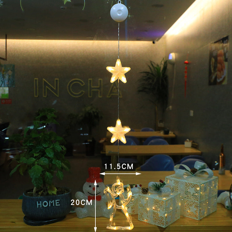 3 Piece LED Christmas Window Hanging Lights with Suction Cup
