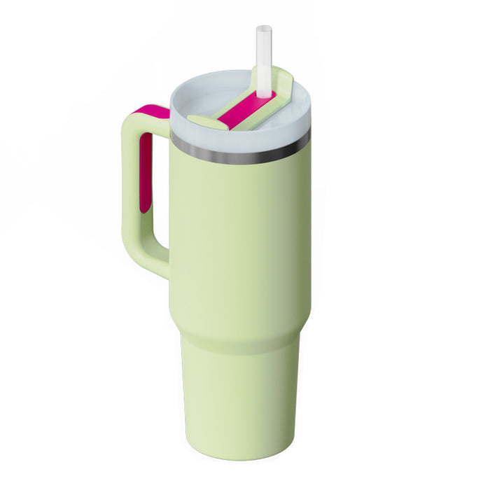 Vaso térmico de 40oz con asa y pajita, tapa a prueba de fugas
