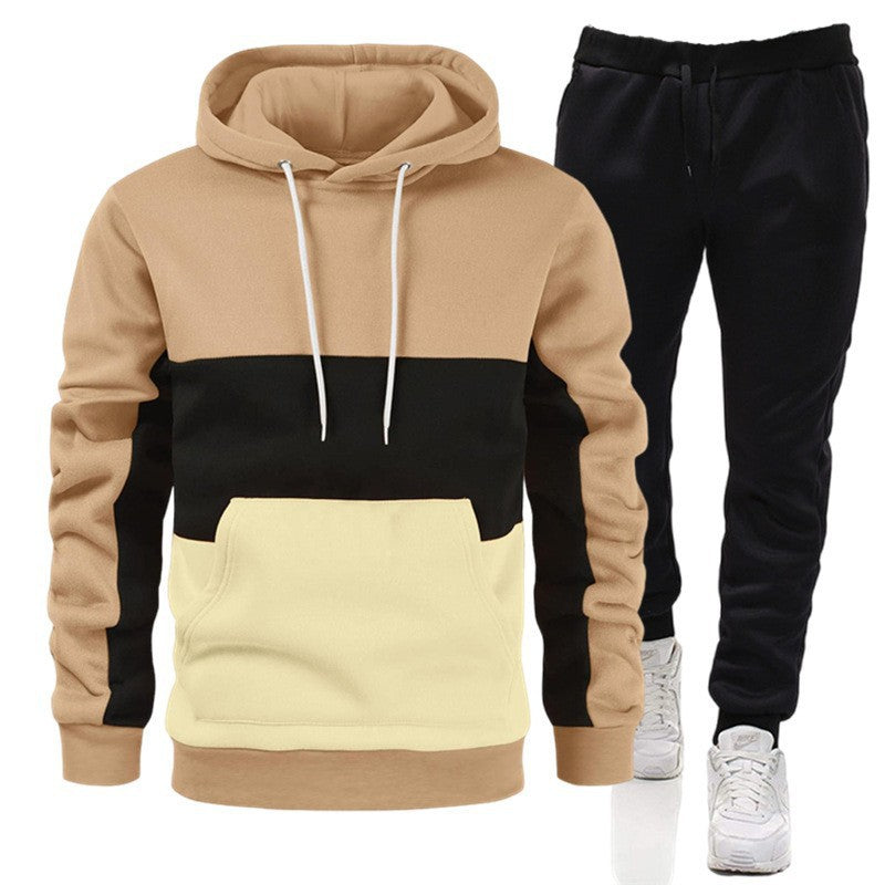 Men's Loose Long-Sleeve Leisure Loungewear Set with Trousers