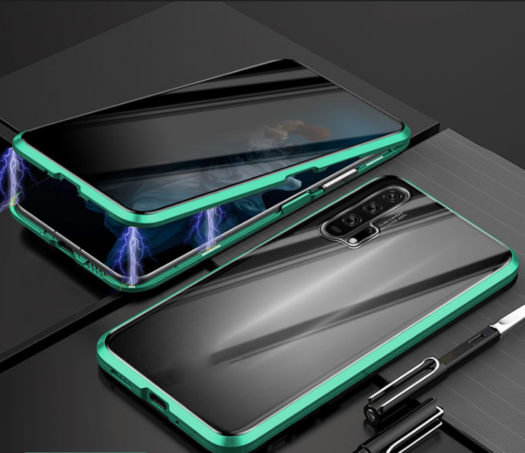 Magnetic Privacy Glass Phone Case With Metal Frame Protection
