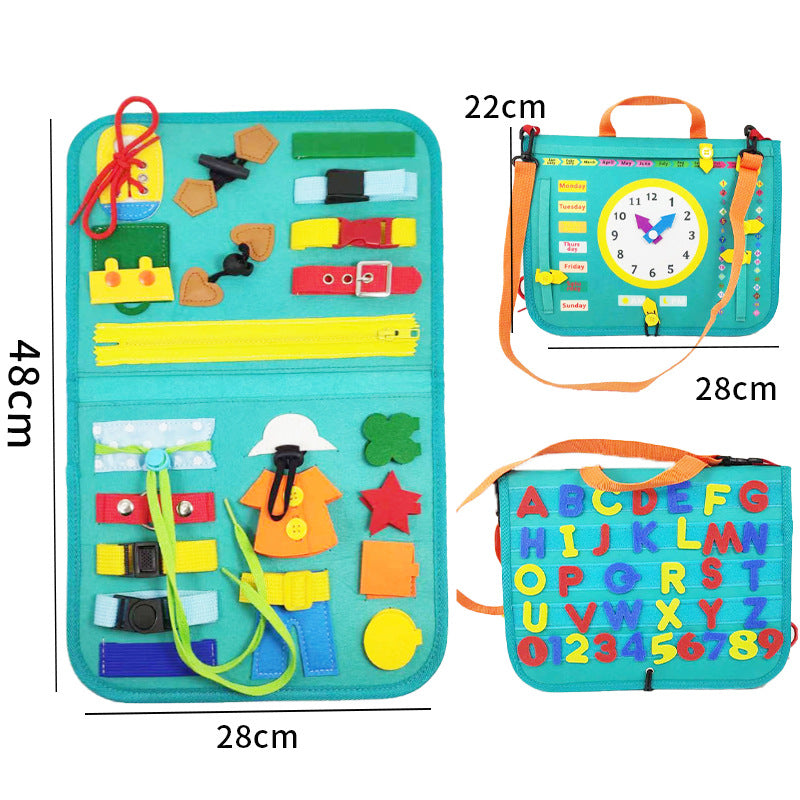 Felt Busy Book for Toddlers, Dressing and Buttoning Learning Board