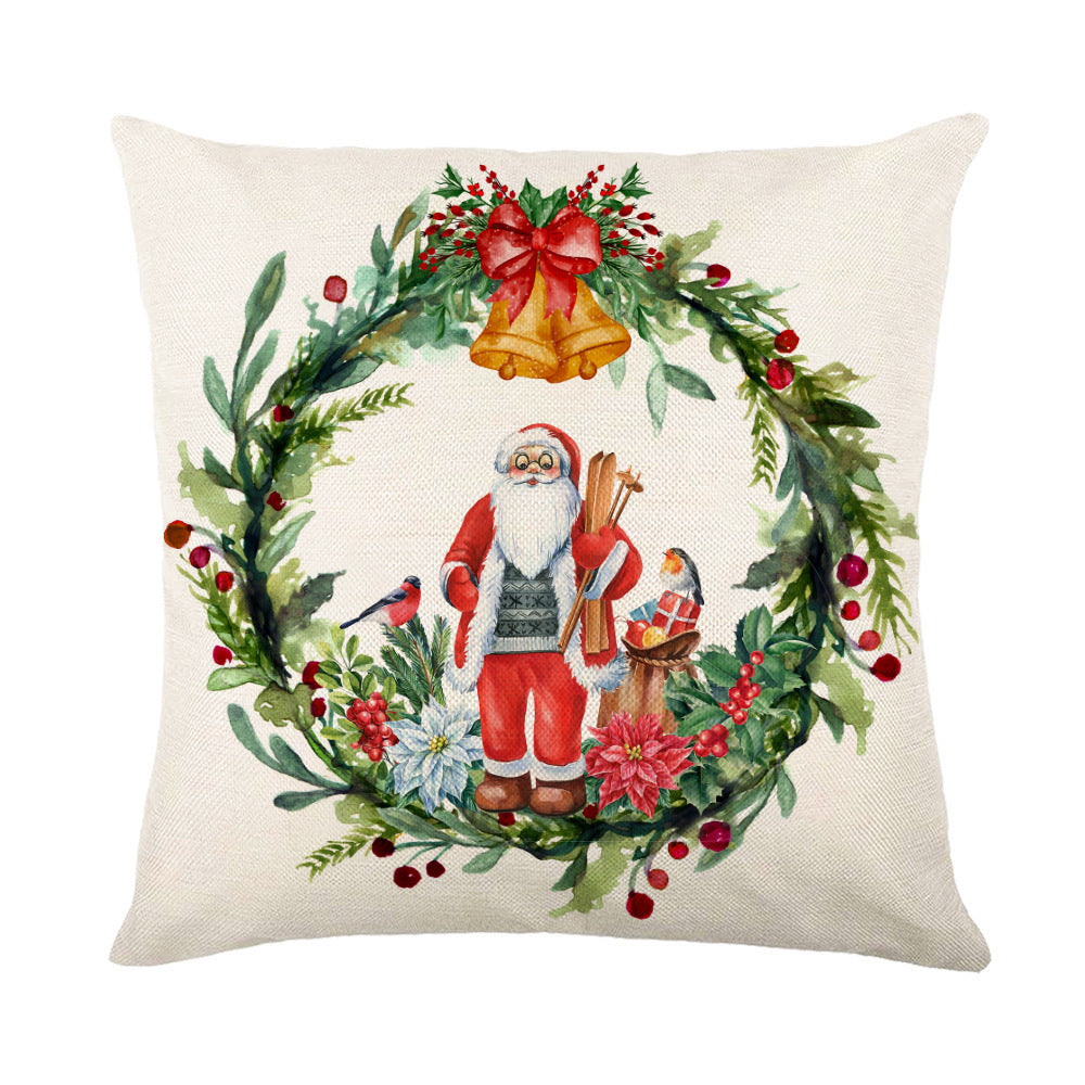 Christmas Pillow Covers for Sofa Square Throw Snow Stamping