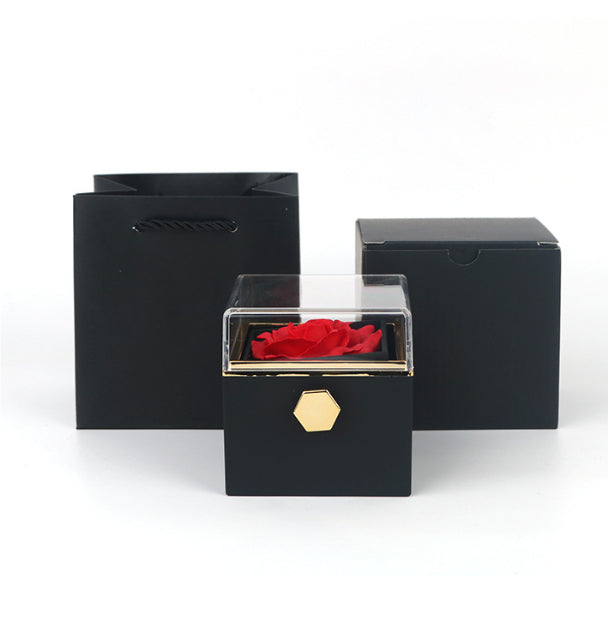 Rotating Soap Rose Gift Box, Romantic Jewellery Packaging