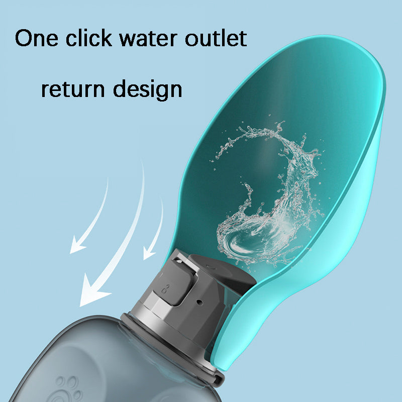 800ml Foldable Dog Water Bottle with Built-In Drinking Bowl