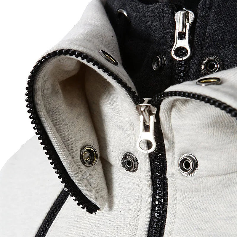Men's Zip-Up Hooded Sweatshirt Jacket, Slim Casual Cardigan