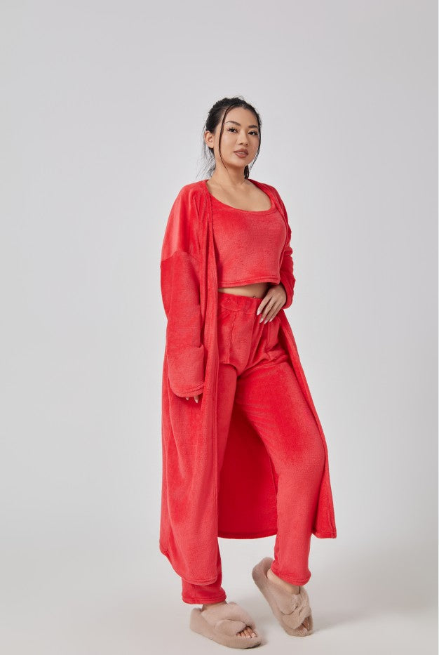 Cozy 3-Piece Women's Pajama Lounge Set, Soft and Fluffy