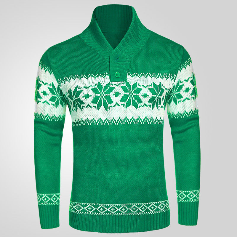 Men's Long Sleeved Christmas Pullover Sweater for Winter