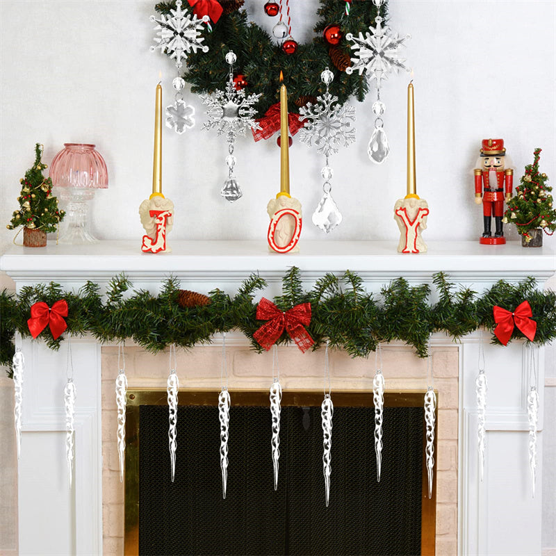 10 Piece Acrylic Ice Strip Christmas Tree Hanging Pendants