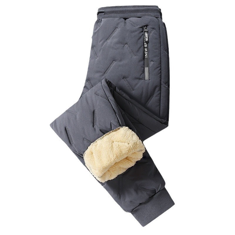Men's Plush Fleece Sweatpants, Thick Lambswool-Lined