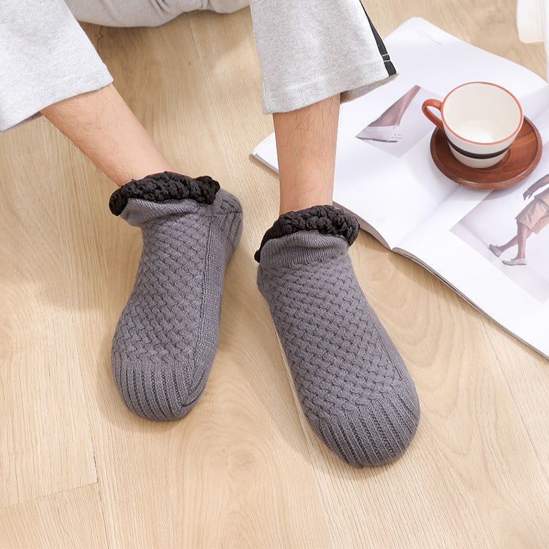 Thick Wool-Blend Home Socks, Non-Slip Warm Slipper Socks