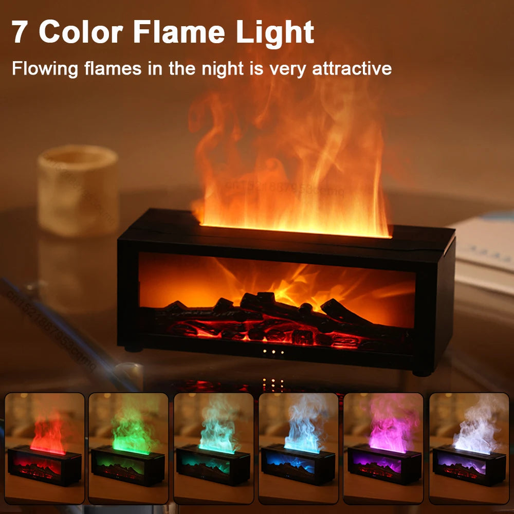 Flame Aroma Diffuser With Colourful LED, Large Fog Volume