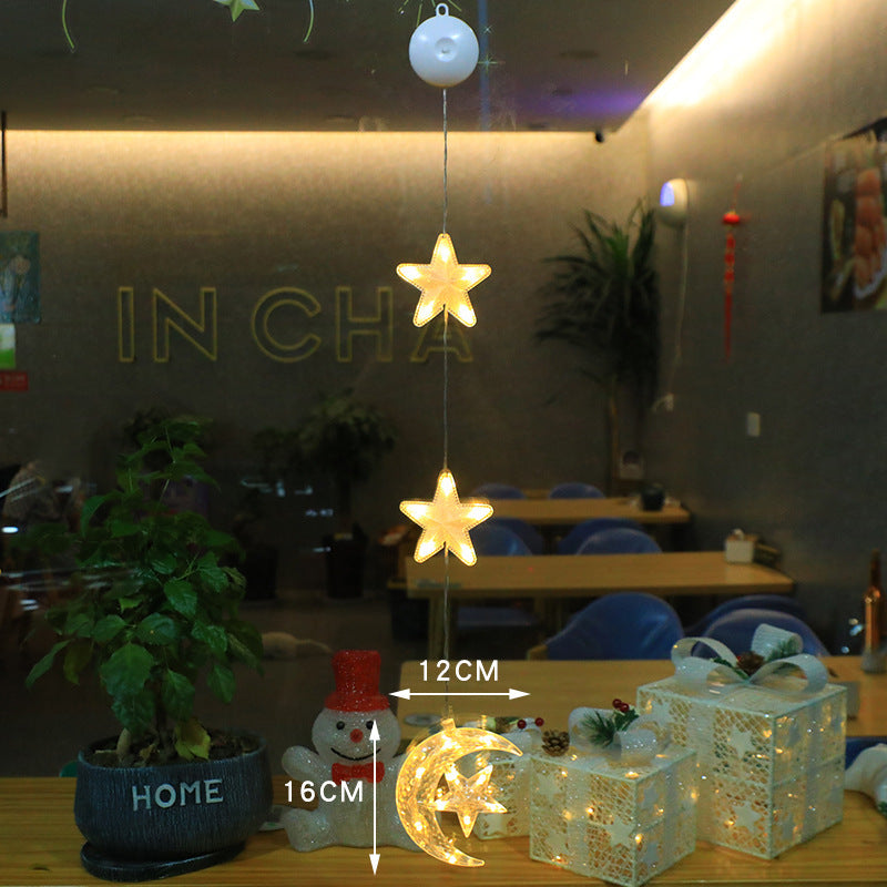 3 Piece LED Christmas Window Hanging Lights with Suction Cup