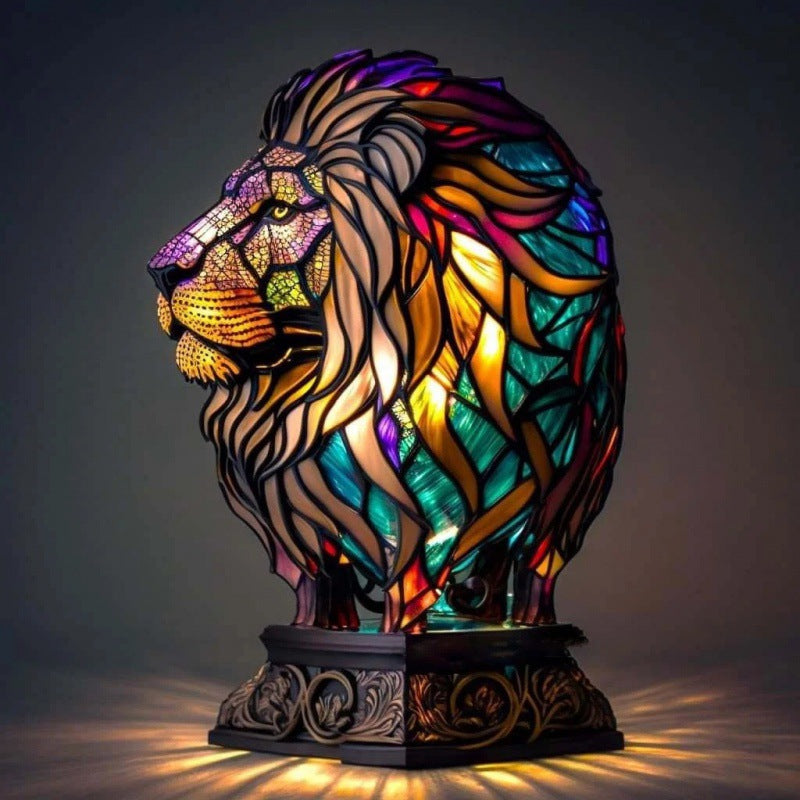 3D Animal Table Lamp With Colourful Light, Vintage Night Light