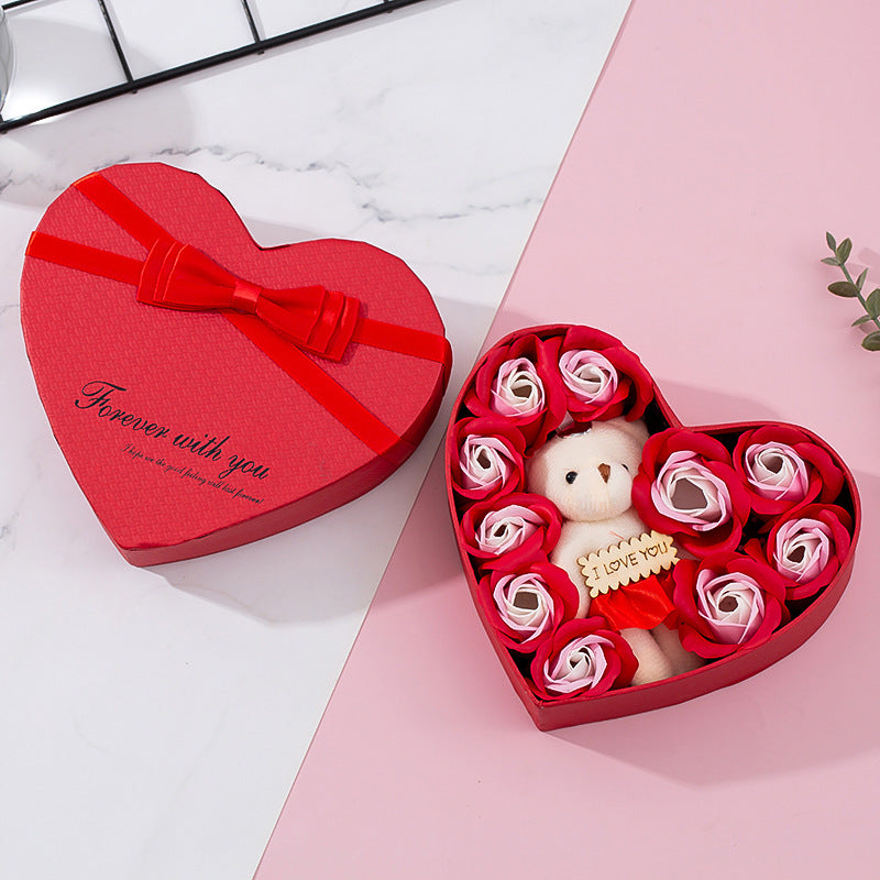 Heart Shaped Rose Gift Box for Valentine's Day and Christmas