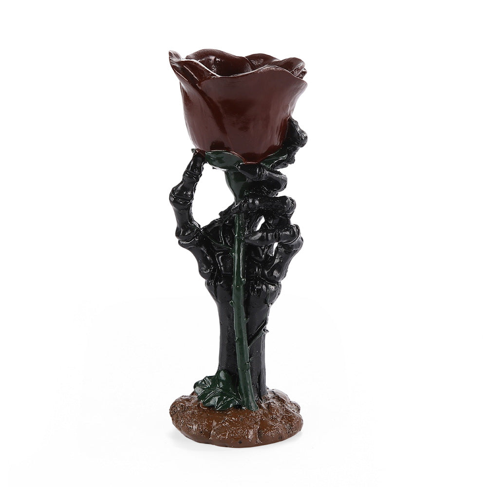 Vintage Romantic Resin Rose Candle Holder For Home Decor