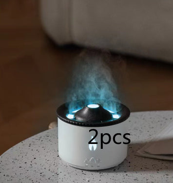 Volcano Flame Aroma Diffuser With Jellyfish Mist And Night Light