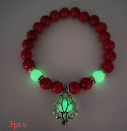 Luminous Lotus Natural Stone Bracelet That Glows in the Dark