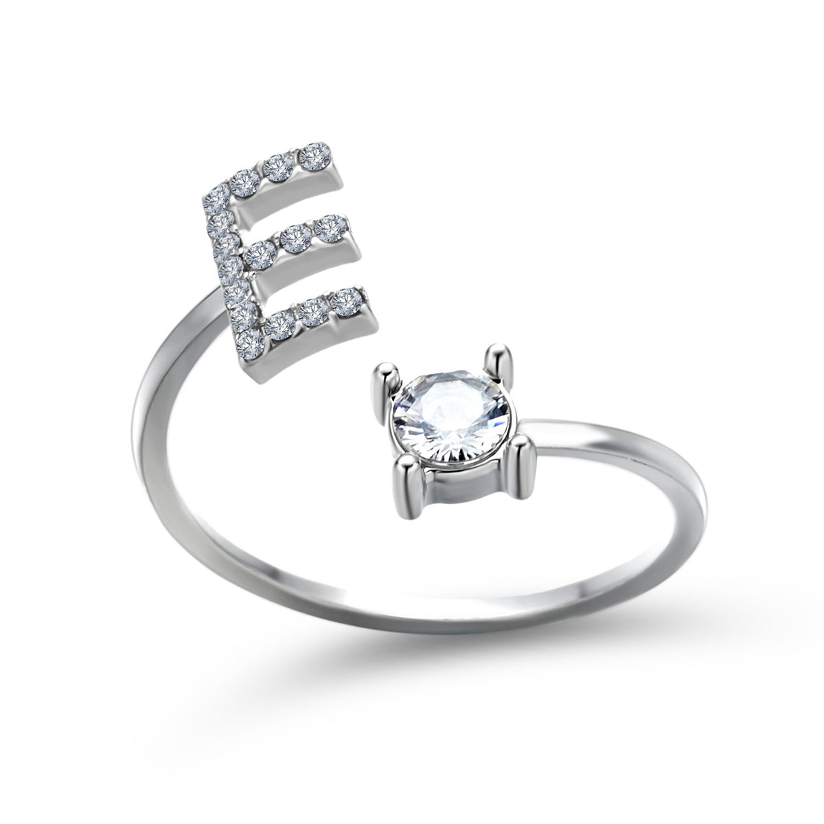 Adjustable Initial Letter Ring In Gold, Silver Or Rose Gold