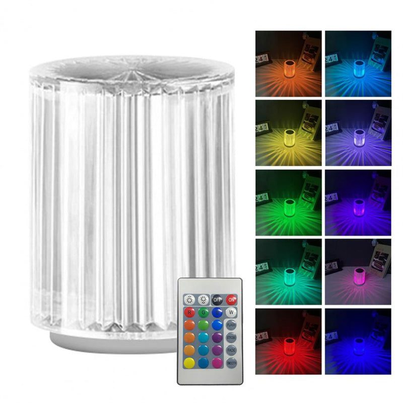 Crystal Table Lamp with RGB LED Lights and Remote Control