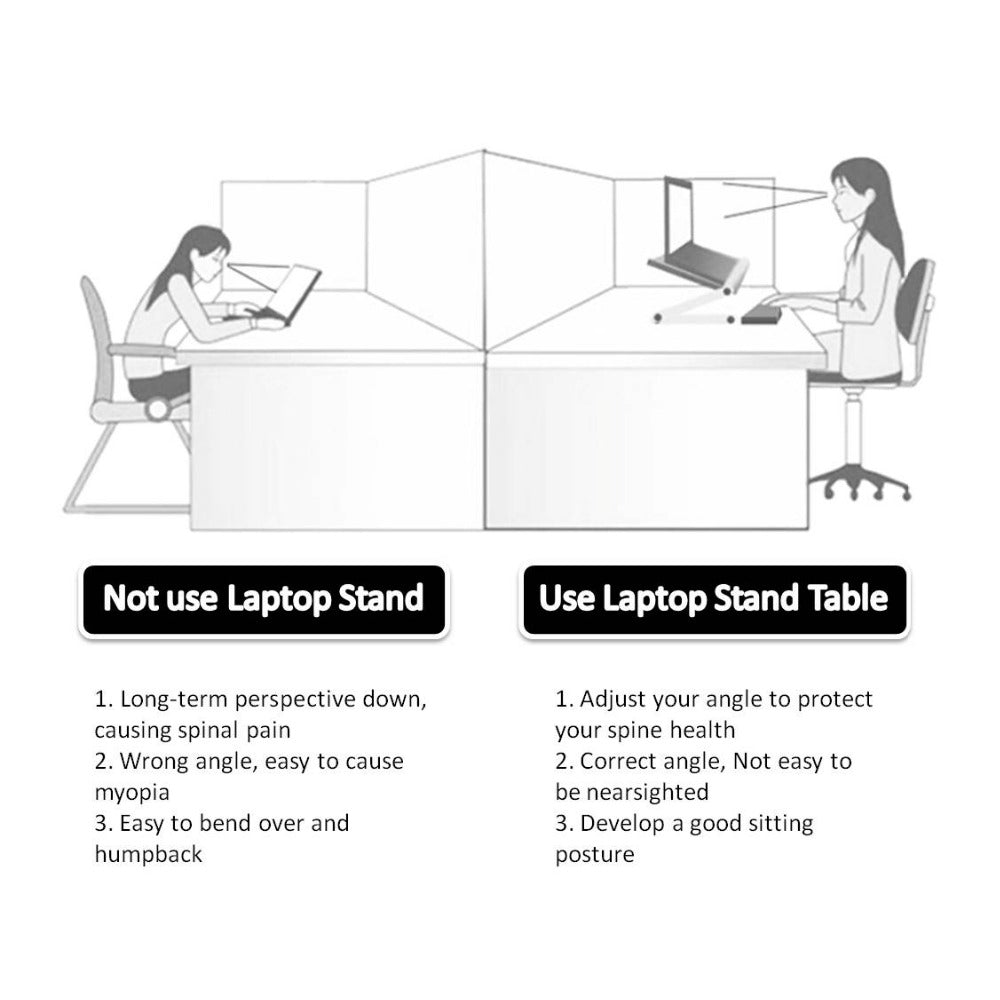 Foldable Ergonomic Laptop Stand for Desk with Tablet Holder