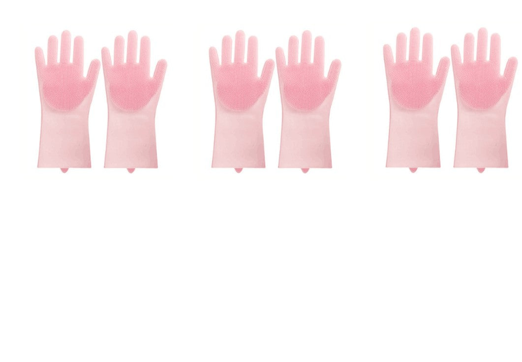 Silicone Heat-Resistant Scrubbing Gloves For Kitchen Cleaning