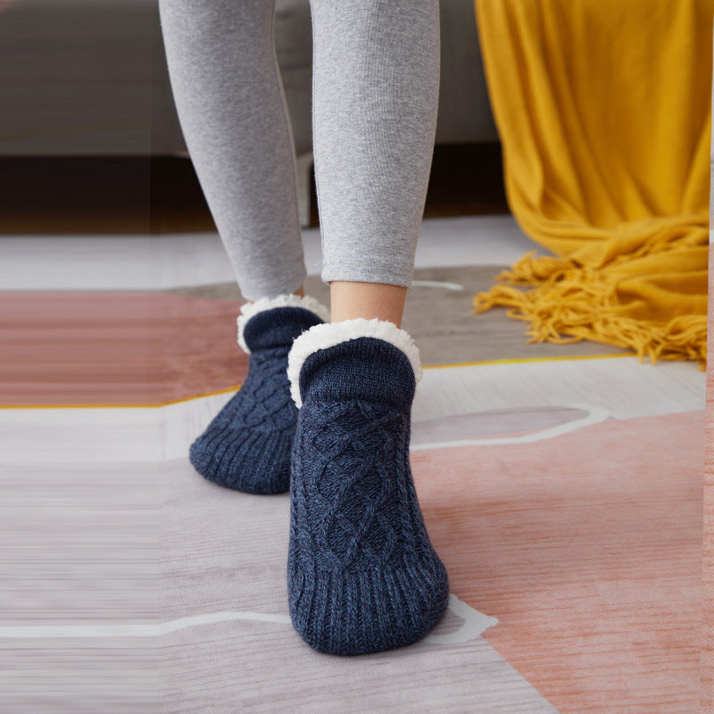 Thick Wool-Blend Home Socks, Non-Slip Warm Slipper Socks