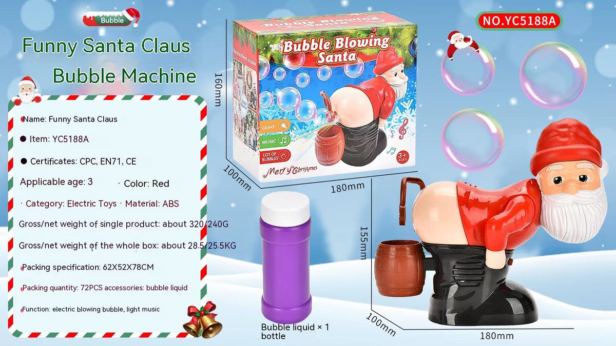 Electric Santa Claus Bubble Machine with Music and Lights