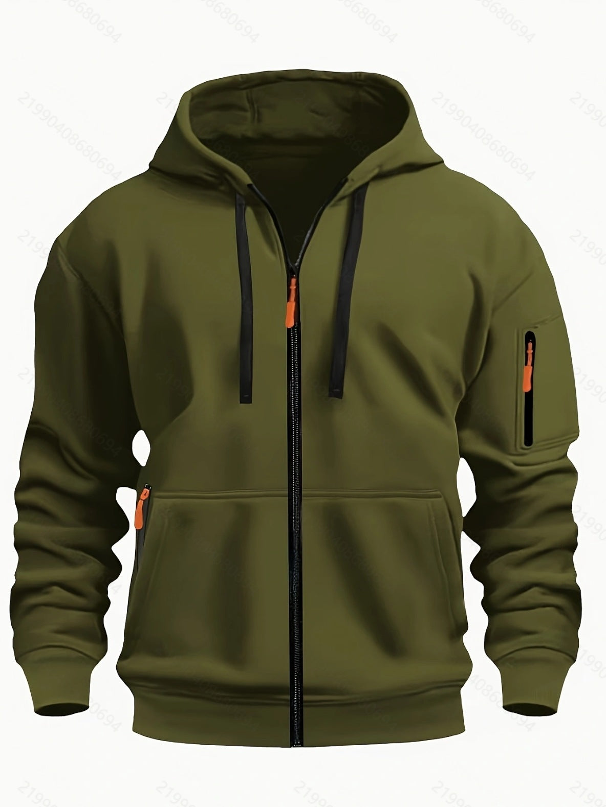 Men's Zipper Hooded Sweatshirt Cardigan Coat for Sports and Casual Wear