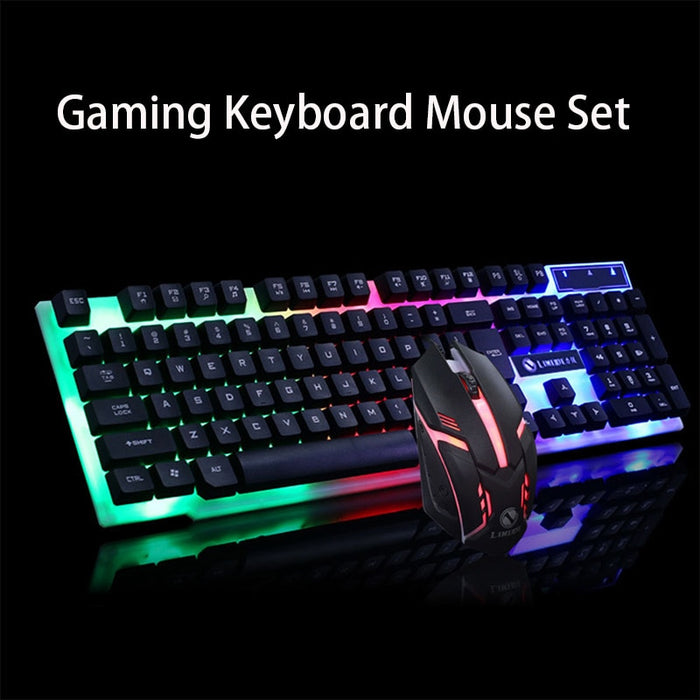 Ensemble clavier et souris de jeu lumineux avec touches rétroéclairées