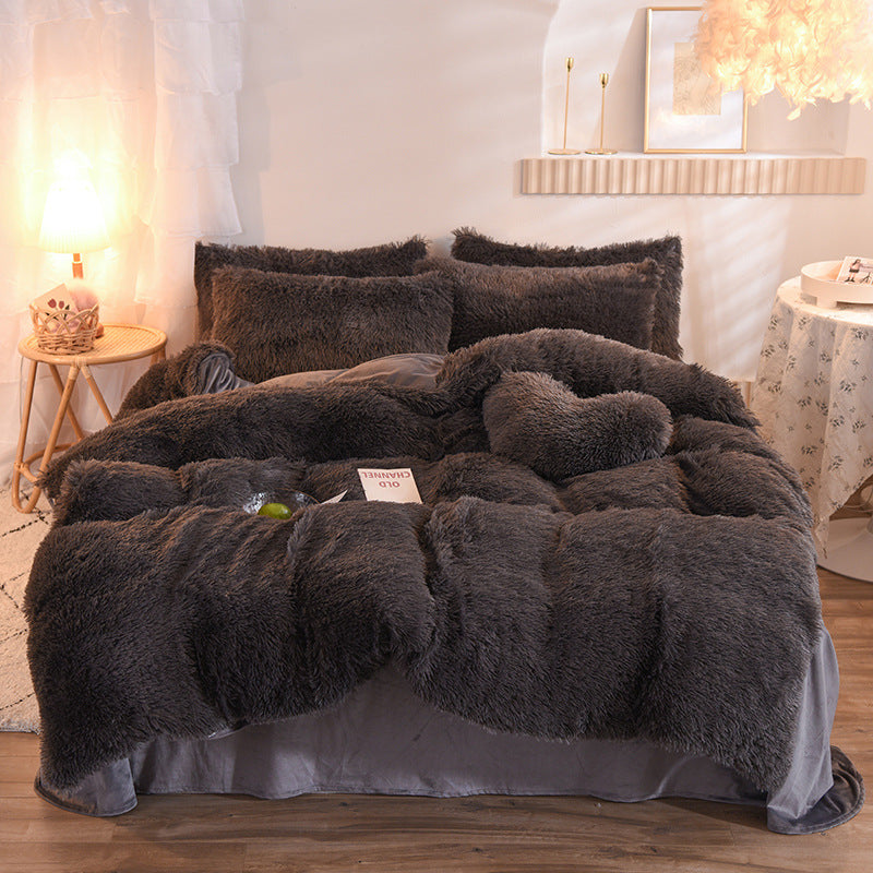 Luxury Thick Fleece Duvet Cover Set, Warm Winter Bedding