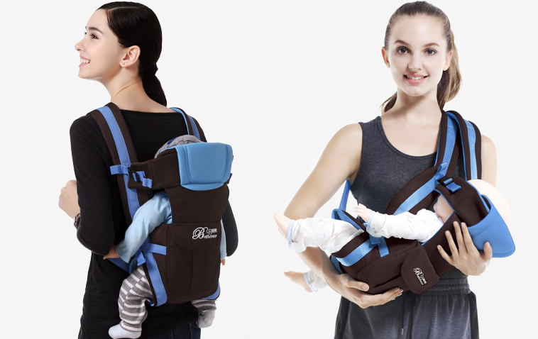 Double Shoulder Baby Carrier With Hip Seat For Parents