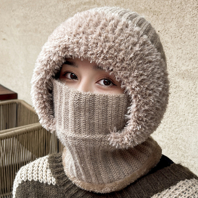 Warm Hat and Scarf Combined Neck Bandana in Soft Acrylic