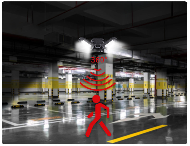 Deformable Garage Light 60W LED Radar Sensor for Warehouse and Home