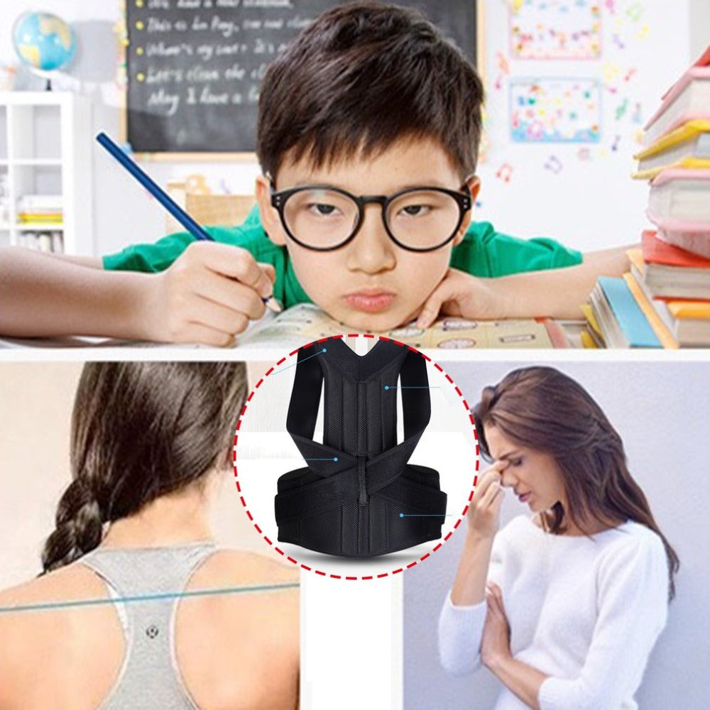 Adjustable Back Posture Support Brace In Breathable Fabric