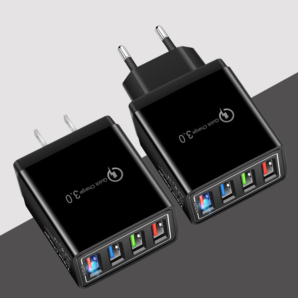 Quick Charge 3.0 USB Wall Charger with 4 Ports for Phones and Tablets
