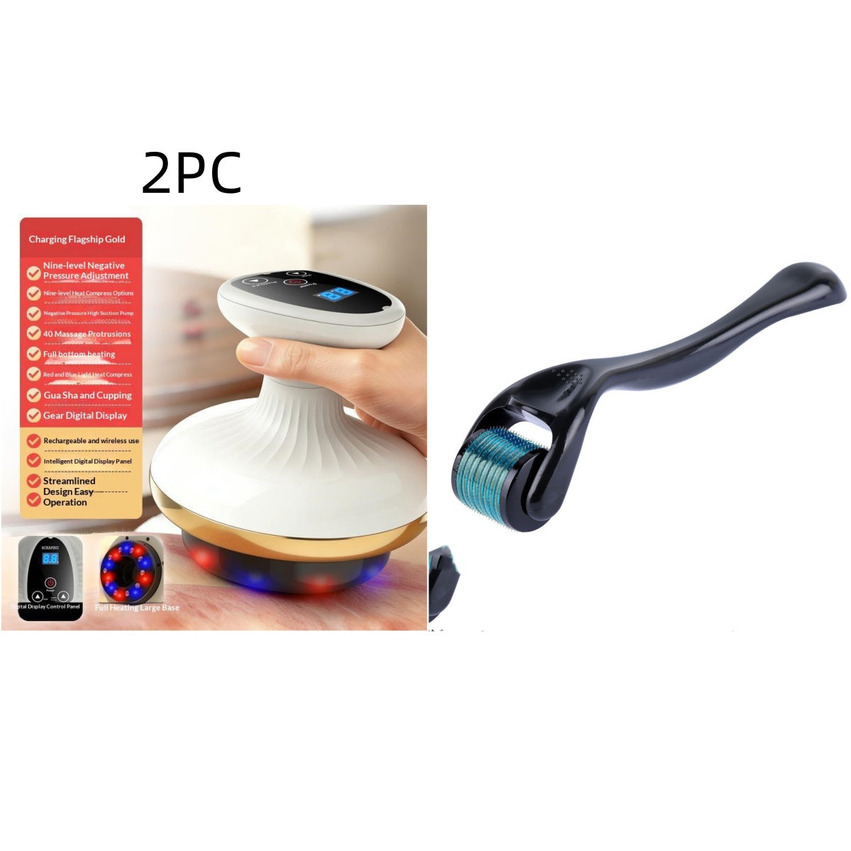 Electric Gua Sha Board Massager with Cupping and Meridian Brush