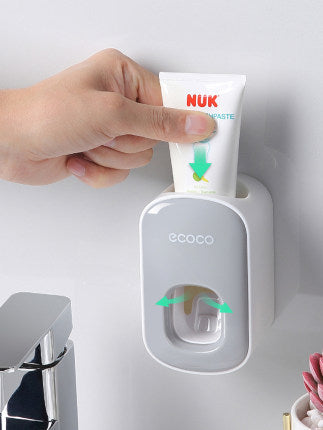 Wall Mounted Automatic Toothpaste Dispenser And Toothbrush Holder