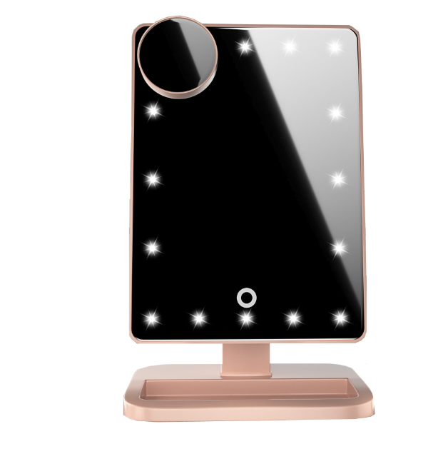 Touch Screen Makeup Mirror with 20 LED Lights and Bluetooth Speaker