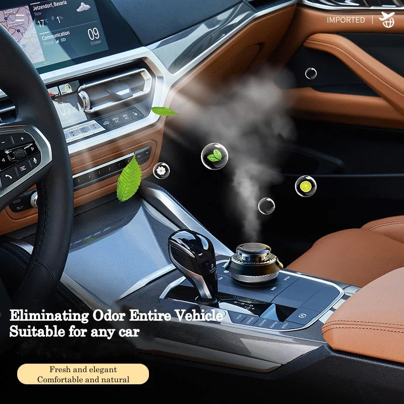 Solar Powered Rotating Car Air Freshener with Double Ring Design