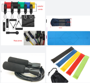 Resistance Band Set with Handles, Elastic Rally Rope for Home Workouts