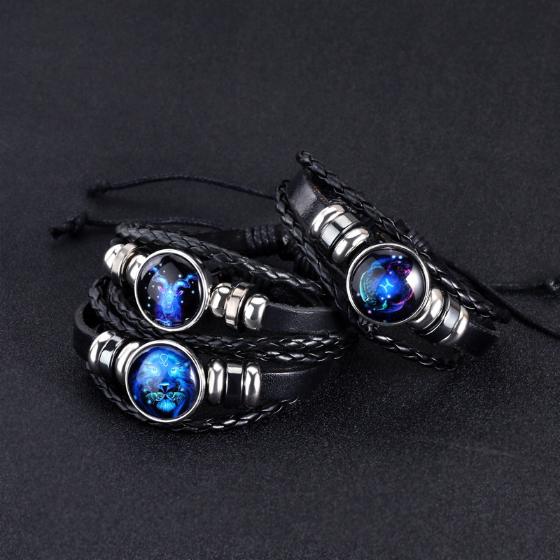 12 Zodiac Constellation Luminous Braided Bracelet for Everyone