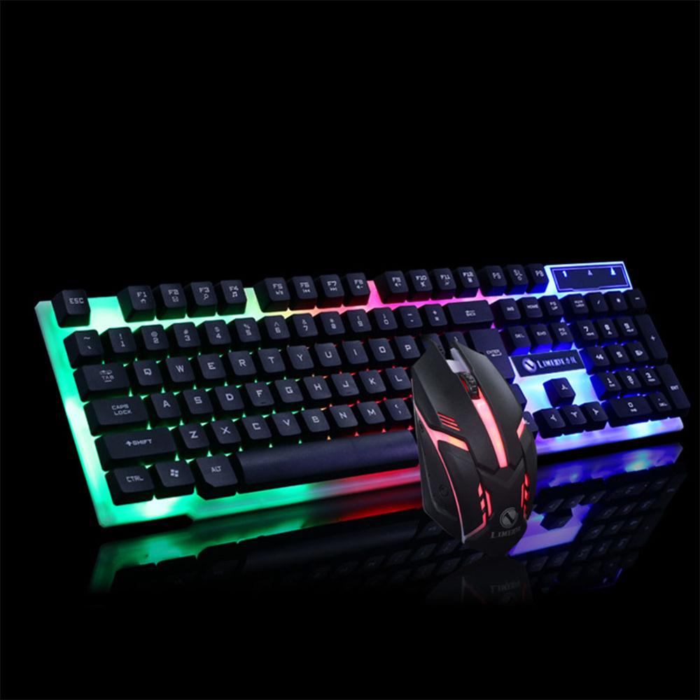 Glowing Gaming Keyboard and Mouse Set with Backlit Keys