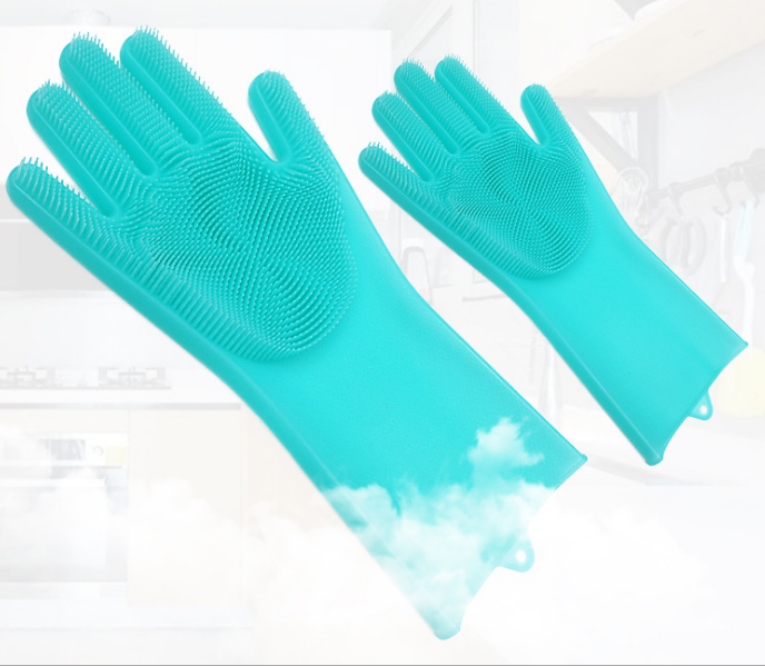 Silicone Heat-Resistant Scrubbing Gloves For Kitchen Cleaning