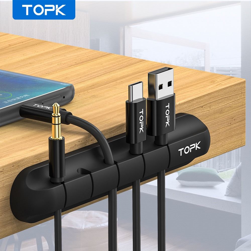 Silicone Cable Organiser Clips for Desks and Headphone Wires
