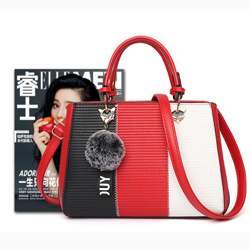 Women's Hairball Patchwork Crossbody Handbag for Parties